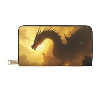 TZTTZT Magical Black Dragon Print Wallet Women Leather Bifold Multi Card Wallet, Long Purse Women Wallets