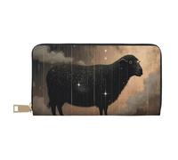 TZTTZT Magical Black Sheep Print Wallet Women Leather Bifold Multi Card Wallet, Long Purse Women Wallets