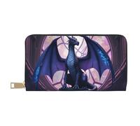TZTTZT Magical Blue Dragon-A Print Wallet Women Leather Bifold Multi Card Wallet, Long Purse Women Wallets