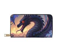 TZTTZT Magical Blue Dragon-B Print Wallet Women Leather Bifold Multi Card Wallet, Long Purse Women Wallets