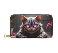 TZTTZT Magical Pink Cat Print Wallet Women Leather Bifold Multi Card Wallet, Long Purse Women Wallets
