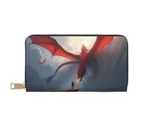 TZTTZT Magical Red Dragon-A Print Wallet Women Leather Bifold Multi Card Wallet, Long Purse Women Wallets