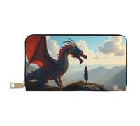 TZTTZT Magical Red Dragon-B Print Wallet Women Leather Bifold Multi Card Wallet, Long Purse Women Wallets