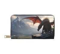 TZTTZT Magical Red Dragon-H Portefeuille en cuir à deux volets pour femme