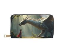 TZTTZT Magical White Dragon-A Print Wallet Women Leather Bifold Multi Card Wallet, Long Purse Women Wallets