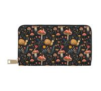 TZTTZT Mignon Escargot Mushroom Print Wallet Women Leather Bifold Multi Card Wallet, Long Purse Women Wallets