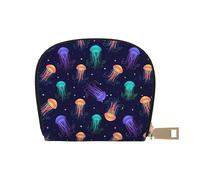 TZTTZT Porte-cartes de crédit méduses marines pour femme, portefeuille en cuir pour cartes de crédit, porte-cartes