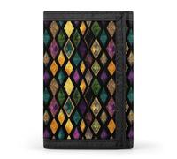 TZTTZT Porte-documents à motif diamant doré violet pour homme, 8 emplacements pour cartes de crédit, poche frontale fine et minimaliste, petite taille pour homme