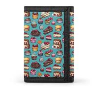 TZTTZT Porte-documents avec motif gâteau de thé pour homme, 8 emplacements pour cartes de crédit, poche frontale fine et minimaliste, petite taille pour homme