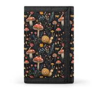 TZTTZT Portefeuille à deux volets pour homme, imprimé escargot et champignon, 8 porte-cartes de crédit, poche avant, petit portefeuille pour homme