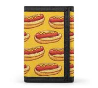 TZTTZT Portefeuille à deux volets pour homme, imprimé saucisse, hot dog, 8 porte-cartes de crédit, poche avant, petit portefeuille à deux volets pour homme