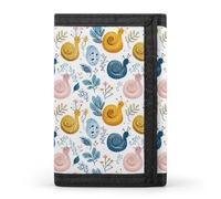 TZTTZT Portefeuille à deux volets pour homme, motif escargot blanc, 8 porte-cartes de crédit, poche avant, petit portefeuille à deux volets pour homme