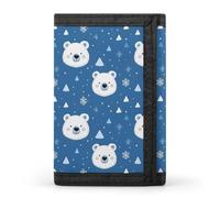 TZTTZT Portefeuille à deux volets pour homme, petit portefeuille à deux volets pour 8 cartes de crédit, poche avant fine et minimaliste avec motif d'ours