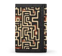 TZTTZT Portefeuille à motif camouflage labyrinthe pour homme, petit portefeuille à deux volets pour homme, 8 porte-cartes de crédit, fin et minimaliste, poche avant