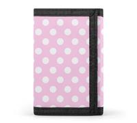 TZTTZT Portefeuille B rose clair imprimé à pois pour homme, petit portefeuille à deux volets pour homme, 8 porte-cartes de crédit, poche avant mince minimaliste