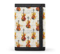 TZTTZT Portefeuille classique à imprimé violoncelle pour homme, 8 emplacements pour cartes de crédit, poche frontale fine et minimaliste, petit pour homme