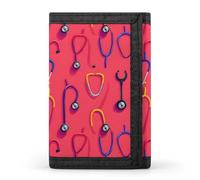 TZTTZT Portefeuille coloré avec motif stéthoscope pour homme, 8 cartes de crédit, poche avant minimaliste fine et petite pour homme