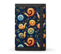 TZTTZT Portefeuille coloré imprimé feuilles escargot pour homme, 8 porte-cartes de crédit, mince et minimaliste, poche avant, petit portefeuille à deux volets pour homme