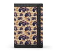 TZTTZT Portefeuille cool à imprimé camion tout-terrain pour homme, petit portefeuille à deux volets pour homme, 8 porte-cartes de crédit, poche avant mince minimaliste