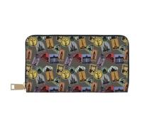 TZTTZT Portefeuille en cuir avec imprimé mondes pour femme, portefeuille en cuir avec plusieurs cartes, portefeuille long pour femme