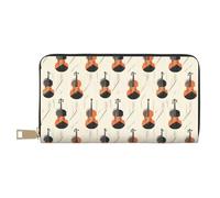 TZTTZT Portefeuille fin en cuir pour homme et femme - Portefeuille tendance avec fermeture éclair Motif violoncelle