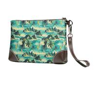 TZTTZT Portefeuille hawaïen imprimé voilier pour femme, sac à main et sac à main en cuir