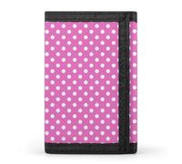 TZTTZT Portefeuille imprimé H rose vif à pois pour homme, petit portefeuille à deux volets pour homme, 8 porte-cartes de crédit, poche avant mince minimaliste