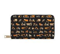 TZTTZT Portefeuille imprimé pelleteuse de construction pour femmes, portefeuille à deux volets en cuir, portefeuille long pour femmes