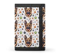 TZTTZT Portefeuille ludique imprimé berger allemand pour homme, petit portefeuille à deux volets pour homme, 8 porte-cartes de crédit, poche avant mince minimaliste