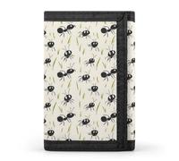 TZTTZT Portefeuille mignon imprimé fourmi noir pour homme, petit portefeuille à deux volets pour homme, 8 porte-cartes de crédit, poche avant mince minimaliste