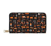 TZTTZT Portefeuille moderne imprimé pelleteuse bulldozer pour femmes, portefeuille à deux volets en cuir, portefeuille long pour femmes