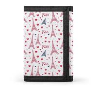 TZTTZT Portefeuille Paris Eiffel pour homme, petit portefeuille à deux volets, 8 porte-cartes de crédit, fin et minimaliste, poche avant