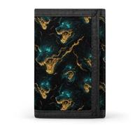 TZTTZT Portefeuille pour homme, 8 porte-cartes de crédit, poche avant, petit portefeuille à deux volets pour homme, motif tête de loup