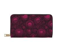 TZTTZT Portefeuille rose carnivore imprimé plante femme cuir deux volets multi cartes portefeuille long porte-monnaie femmes portefeuilles