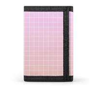 TZTTZT Portefeuille rose clair avec imprimé quadrillage ombré pour homme, petit portefeuille à deux volets pour homme, 8 porte-cartes de crédit, poche avant mince minimaliste