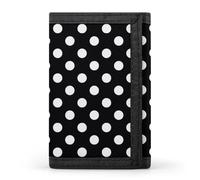 TZTTZT Portefeuille vintage blanc à pois noirs pour homme, petit portefeuille à deux volets pour homme, 8 porte-cartes de crédit, poche avant fine et minimaliste