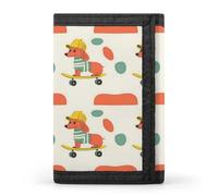 TZTTZT Skateboard Dog Cute Print Portefeuille pour homme, 8 porte-cartes de crédit, mince et minimaliste, poche avant, petit portefeuille à deux volets pour homme