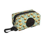 TZTTZT Support de sac à déjections canines pour laisse - Doux et léger - Imprimé pommes de terre - Distributeur de rouleaux de sacs à déjections canines - Fermeture - Accessoires de promenade avec