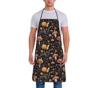 TZTTZT Tablier de chef pour homme et femme, joli tablier d'escargot et champignons, résistant à l'huile, pour cuisiner ou rôtir la cuisine
