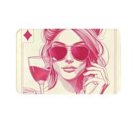 TZTTZT Tapis de bain 30 x 50 cm, absorbant et antidérapant, lavable en machine, motif Lady Ace of Diamonds