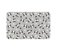 TZTTZT Tapis de bain absorbant antidérapant, lavable en machine, motif pattes de chiot de Boston Terrier, 76,2 x 50,8 cm