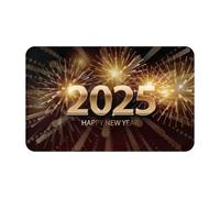 TZTTZT Tapis de bain absorbant et antidérapant, lavable en machine, 76,8 x 50,8 cm, motif Happy New Year 2025 B