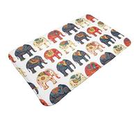 TZTTZT Tapis de bain vintage imprimé éléphant 76,2 x 50,8 cm, absorbant, antidérapant, lavable en machine, tapis de bain pour salle de bain