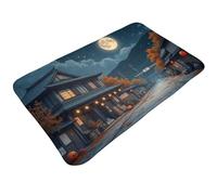 TZTTZT Tapis de bain vintage orange imprimé rue Halloween 76,2 x 50,8 cm, tapis de bain absorbant, antidérapant, lavable en machine, tapis de bain pour salle de bain