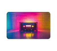 TZTTZT Tapis de salle de bain 76,2 x 50,8 cm, absorbant, antidérapant, lavable en machine, ruban adhésif à cassette néon pour salle de bain