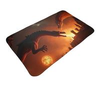 TZTTZT Tapis de salle de bain à imprimé duel de dragons oranges, 76,2 x 50,8 cm, absorbant, antidérapant, lavable en machine, tapis de bain pour salle de bain