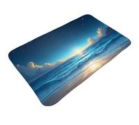 TZTTZT Tapis de salle de bain à imprimé océan bleu magique, 76,2 x 50,8 cm, absorbant, antidérapant, lavable en machine, tapis de bain pour salle de bain
