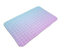 TZTTZT Tapis de salle de bain à imprimé quadrillage ombré bleu et rose, 76,2 x 50,8 cm, absorbant et antidérapant, lavable en machine, pour salle de bain