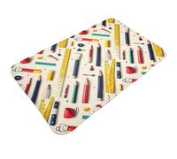 TZTTZT Tapis de salle de bain absorbant et antidérapant lavable en machine Motif règles 76,2 x 50,8 cm