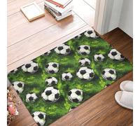 TZTTZT Tapis de salle de bain imprimé herbe verte football 40,6 x 61 cm, antidérapant, absorbant, lavable en machine, tapis de douche pour salle de bain